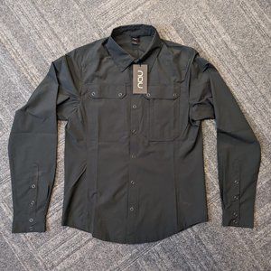 $130 NAU Slight Travel Wind Shirt Jacket Softshell Shacket - Small - Caviar Gray